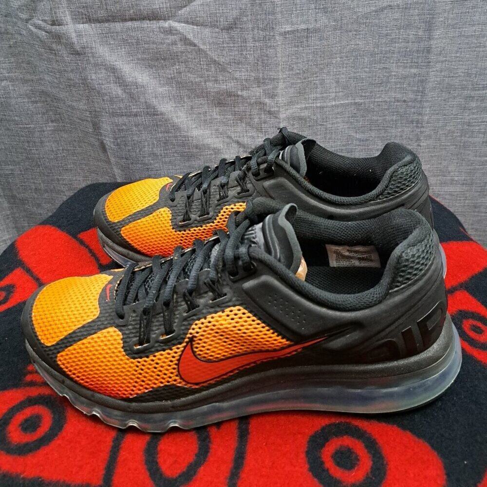 %Size 10.5 Nike Air Max 2013 Shoes "Sunset" Black Resin HF4887-873 Men's / A 19